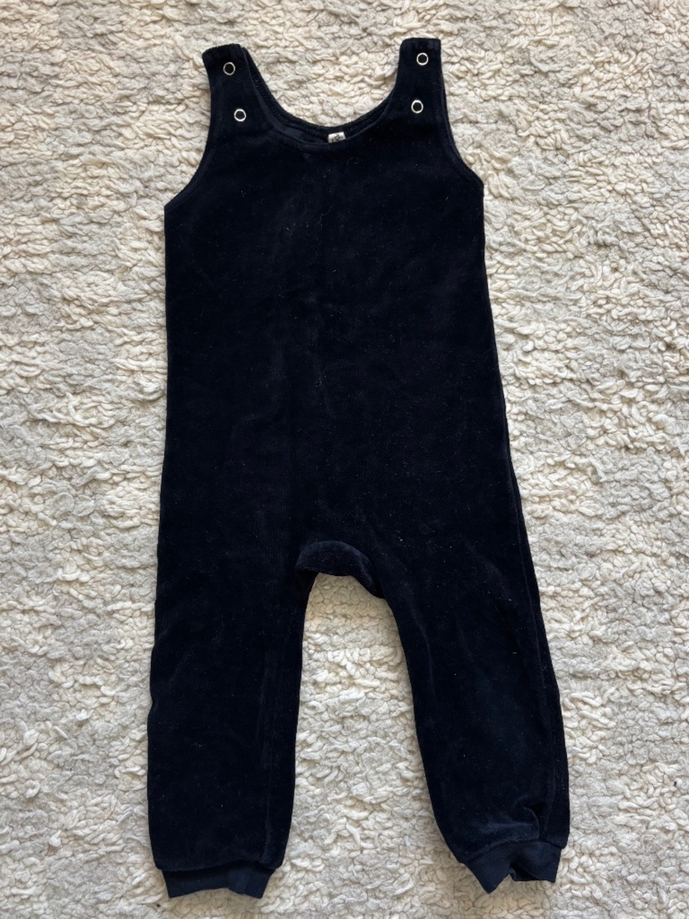 Pop Up Shop Black Velvet Soft Coveralls Overalls Onesie Toddler Girls Boys 12 mo